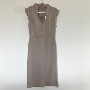 Beige Dress with Cap Sleeve